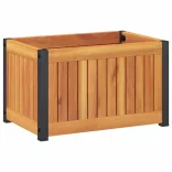 tömör akácfa és acél kerti virágtartó 45 x 30 x 27,5 cm