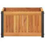 tömör akácfa és acél kerti virágtartó 45 x 30 x 27,5 cm