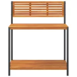 tömör akácfa és acél kerti munkaasztal 90 x 50 x 110 cm