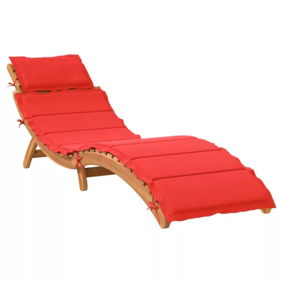 | Napozóágy | párnával 1-személy taupe 55 x 184 x 64cm Tömör Akácfa