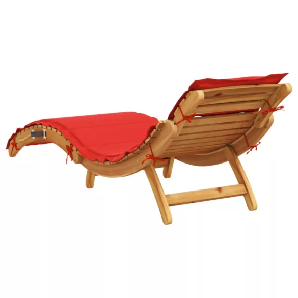 | Napozóágy | párnával 1-személy taupe 55 x 184 x 64cm Tömör Akácfa