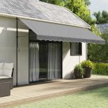 antracitszürke csíkos pótszövet napellenzőszegélyhez 4,5 m