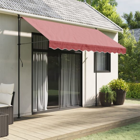 burgundi vörös csíkos pótszövet napellenzőszegélyhez 3 m