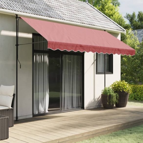 burgundi vörös csíkos pótszövet napellenzőszegélyhez 3,5 m