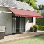 burgundi vörös csíkos pótszövet napellenzőszegélyhez 4,5 m