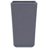 2 db kékszürke polipropilén kerti ültetőláda 32,5 x 32,5 x 57 cm
