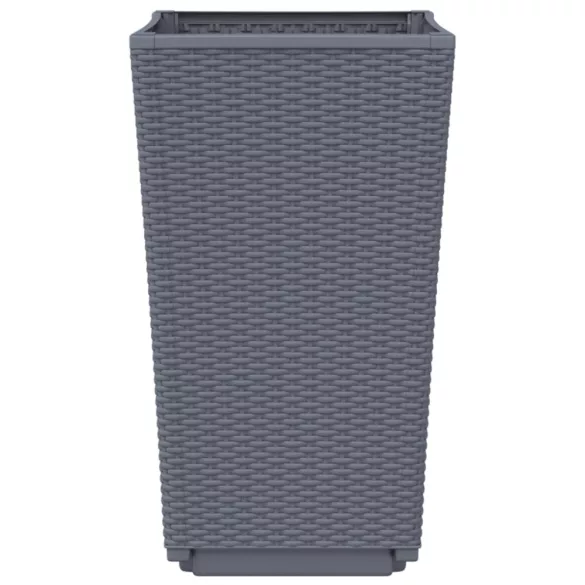 2 db kékszürke polipropilén kerti ültetőláda 32,5 x 32,5 x 57 cm