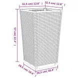 2 db fekete polipropilén kerti ültetőláda 32,5 x 32,5 x 57 cm