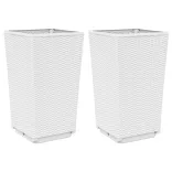2 db fehér polipropilén kerti ültetőláda 32,5 x 32,5 x 57 cm