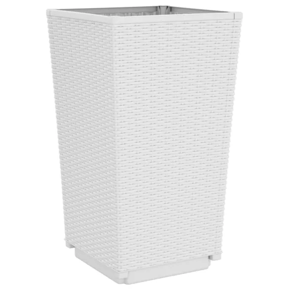 2 db fehér polipropilén kerti ültetőláda 32,5 x 32,5 x 57 cm