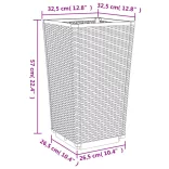 2 db barna polipropilén kerti ültetőláda 32,5 x 32,5 x 57 cm