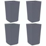 4 db kékszürke polipropilén kerti ültetőláda 32,5 x 32,5 x 57 cm