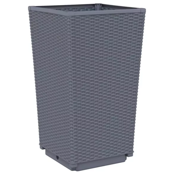 4 db kékszürke polipropilén kerti ültetőláda 32,5 x 32,5 x 57 cm