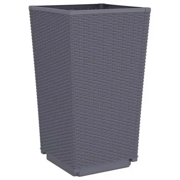 4 db kékszürke polipropilén kerti ültetőláda 32,5 x 32,5 x 57 cm