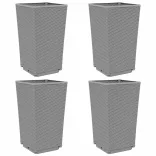 4 db világosszürke polipropilén kerti virágláda 32,5x32,5x57 cm