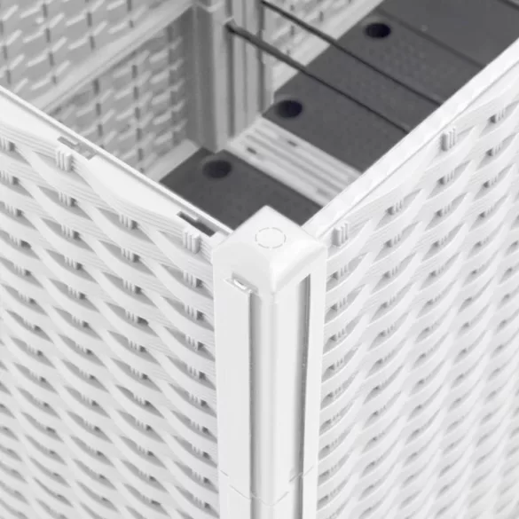 fehér polipropilén rácsos kerti ültetőláda 160 x 160 x 140 cm