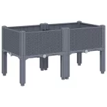 kékszürke PP rácsos kerti ültetőláda 80 x 40 x 42 cm
