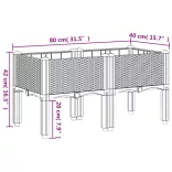 kékszürke PP rácsos kerti ültetőláda 80 x 40 x 42 cm