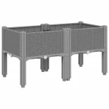 világosszürke PP rácsos kerti ültetőláda 80 x 40 x 42 cm
