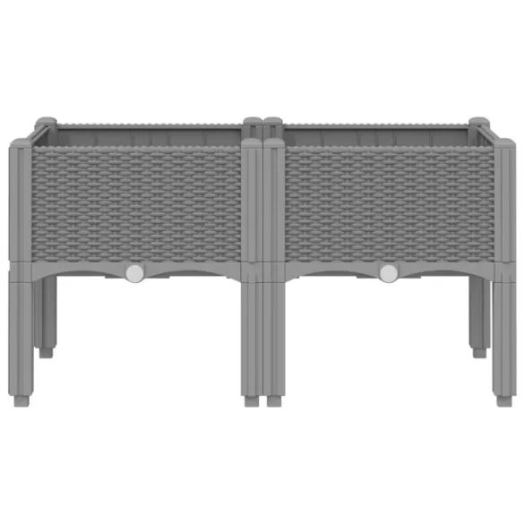 világosszürke PP rácsos kerti ültetőláda 80 x 40 x 42 cm
