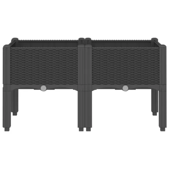 fekete PP rácsos kerti ültetőláda 80 x 40 x 42 cm