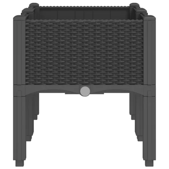 fekete PP rácsos kerti ültetőláda 80 x 40 x 42 cm