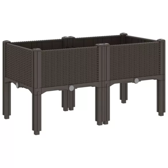 barna PP rácsos kerti ültetőláda 80 x 40 x 42 cm