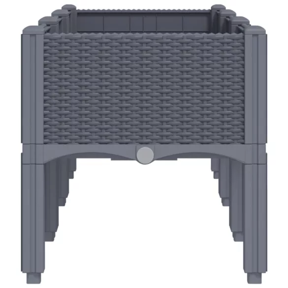 kékszürke PP rácsos kerti ültetőláda 120 x 40 x 42 cm