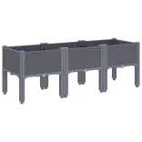 kékszürke PP rácsos kerti ültetőláda 120 x 40 x 42 cm