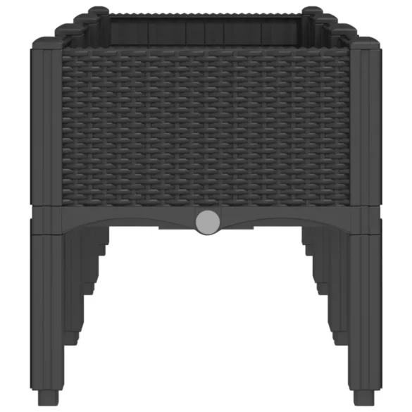 fekete PP rácsos kerti ültetőláda 120 x 40 x 42 cm
