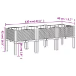 barna PP rácsos kerti ültetőláda 120 x 40 x 42 cm