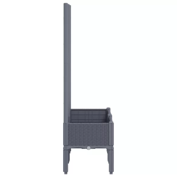 kékszürke PP rácsos kerti ültetőláda 80 x 40 x 142 cm