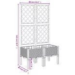 kékszürke PP rácsos kerti ültetőláda 80 x 40 x 142 cm