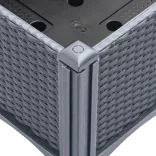 kékszürke PP rácsos kerti ültetőláda 120 x 40 x 142 cm