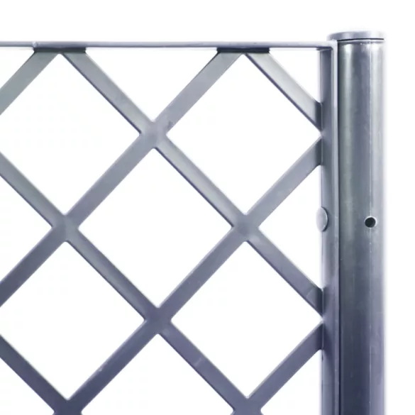 kékszürke PP rácsos kerti ültetőláda 120 x 40 x 142 cm