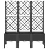 fekete polipropilén rácsos kerti ültetőláda 120 x 40 x 142 cm