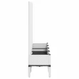 fehér polipropilén rácsos kerti ültetőláda 160 x 40 x 142 cm