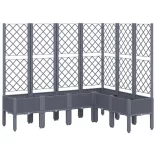 kékszürke PP rácsos kerti ültetőláda 160 x 120 x 142 cm