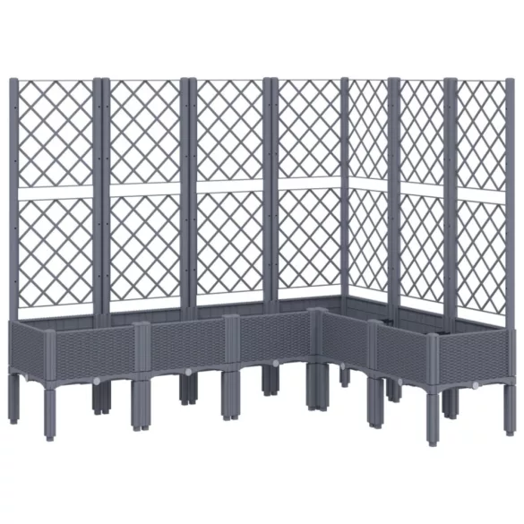 kékszürke PP rácsos kerti ültetőláda 160 x 120 x 142 cm
