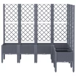 kékszürke PP rácsos kerti ültetőláda 160 x 120 x 142 cm
