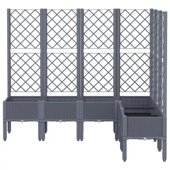 kékszürke PP rácsos kerti ültetőláda 160 x 120 x 142 cm
