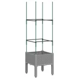 világosszürke PP rácsos kerti ültetőláda 40 x 40 x 142,5 cm