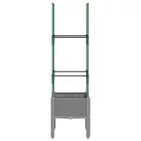 világosszürke PP rácsos kerti ültetőláda 40 x 40 x 142,5 cm