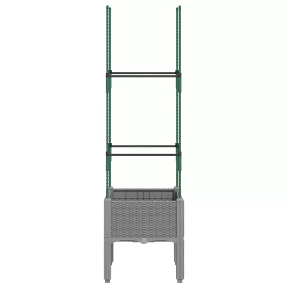 világosszürke PP rácsos kerti ültetőláda 40 x 40 x 142,5 cm