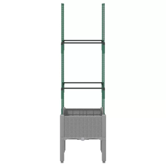 világosszürke PP rácsos kerti ültetőláda 40 x 40 x 142,5 cm