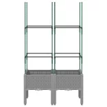 világosszürke PP rácsos kerti ültetőláda 80 x 40 x 142,5 cm