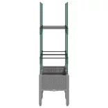 világosszürke PP rácsos kerti ültetőláda 80 x 40 x 142,5 cm