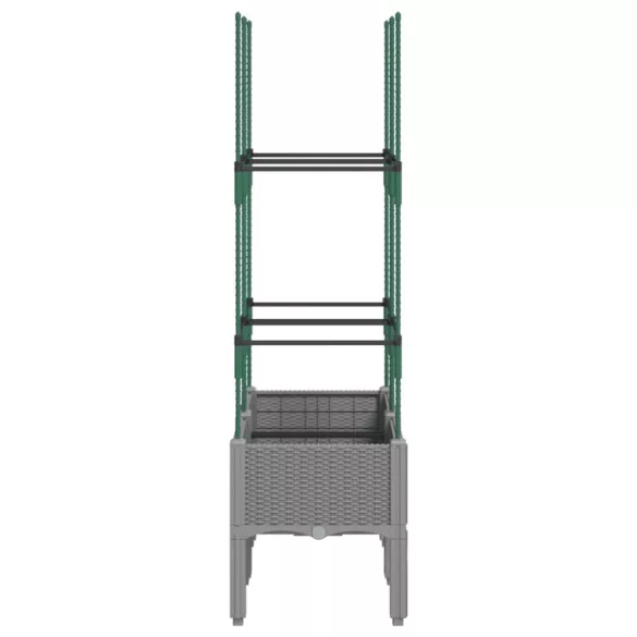 világosszürke PP rácsos kerti ültetőláda 80 x 40 x 142,5 cm