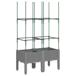 világosszürke PP rácsos kerti ültetőláda 80 x 40 x 142,5 cm