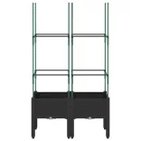 fekete polipropilén rácsos kerti ültetőláda 80 x 40 x 142,5 cm